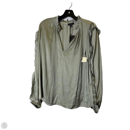 Blouse Long Sleeve By Current Air In Silver, Size: M