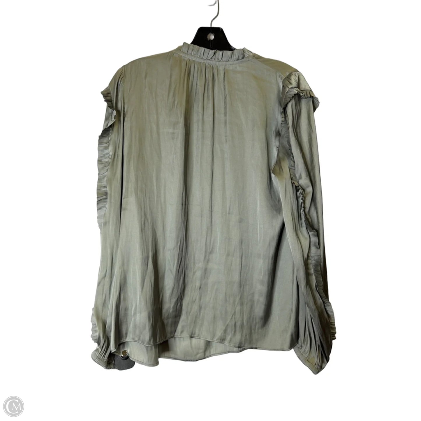 Blouse Long Sleeve By Current Air In Silver, Size: M