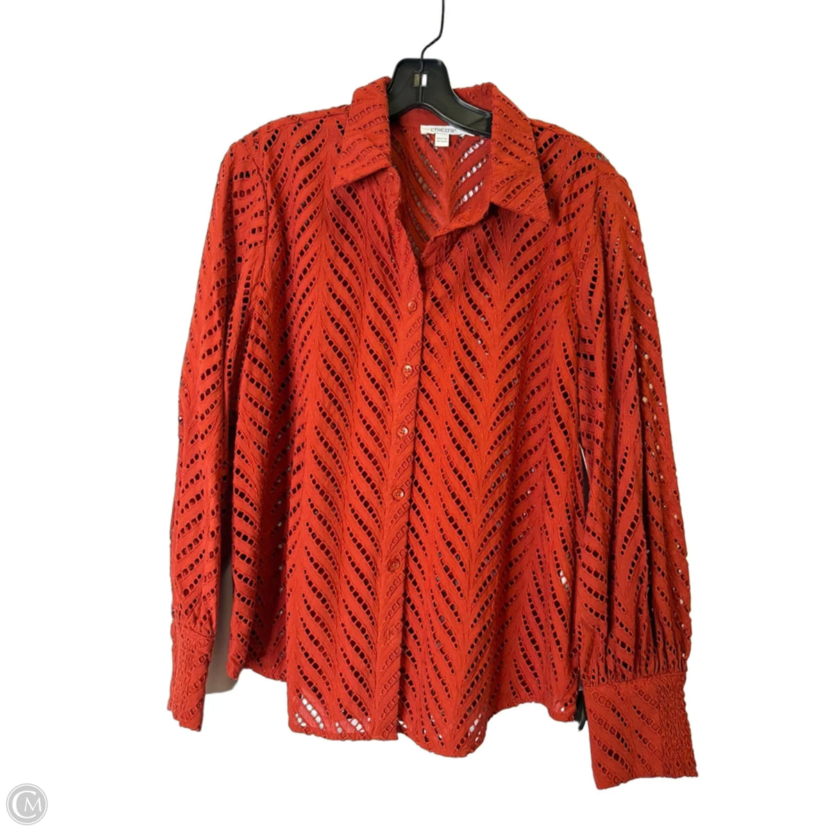 Top Long Sleeve By Chicos In Red, Size: 10