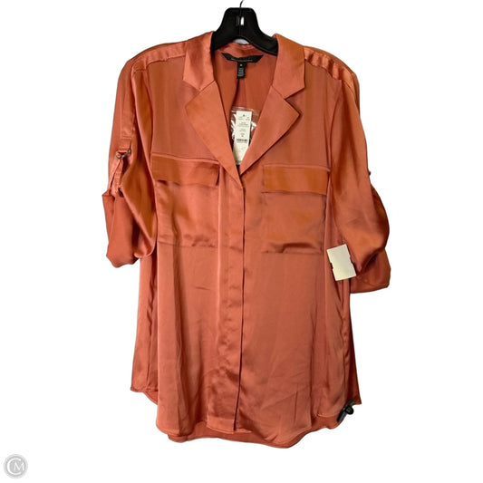 Blouse Short Sleeve By White House Black Market In Coral, Size: M