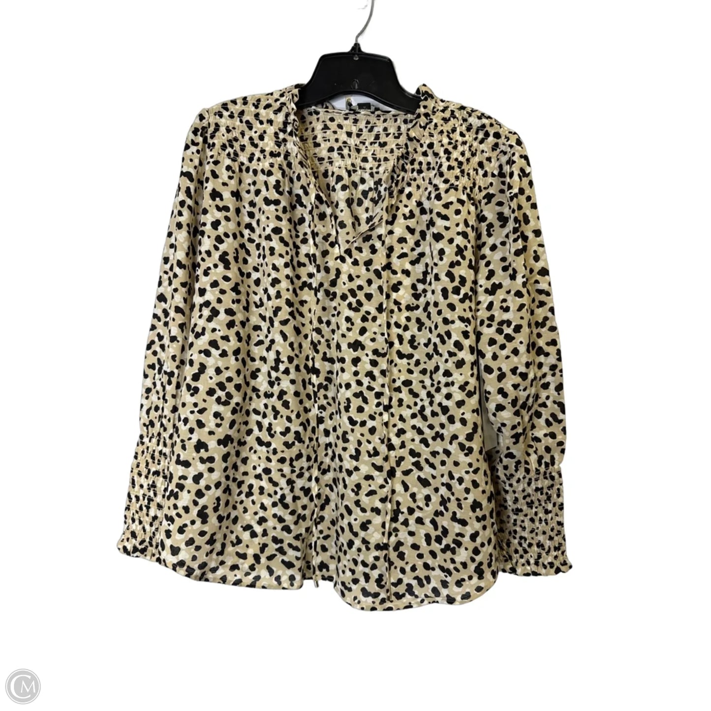 Blouse Long Sleeve By Ann Taylor In Animal Print, Size: Lp