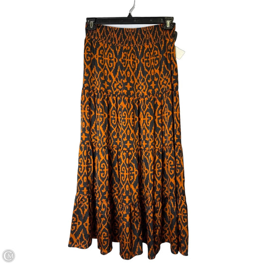 Skirt Maxi By Chicos In Black & Orange, Size: 6