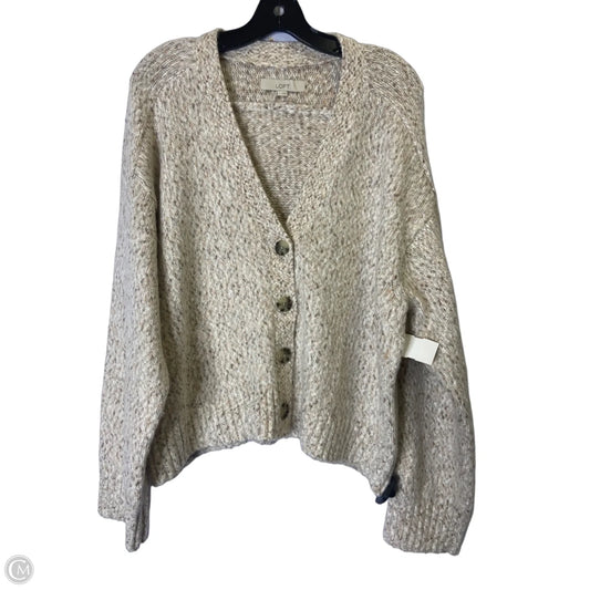 Sweater Cardigan By Loft In Beige, Size: M
