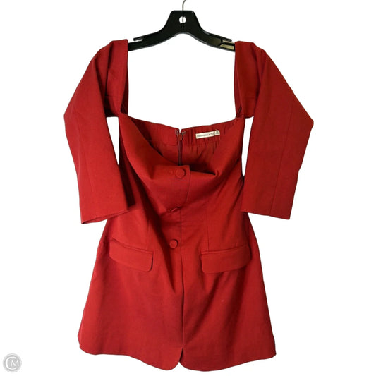 Dress Casual Midi By Abercrombie And Fitch In Red, Size: S
