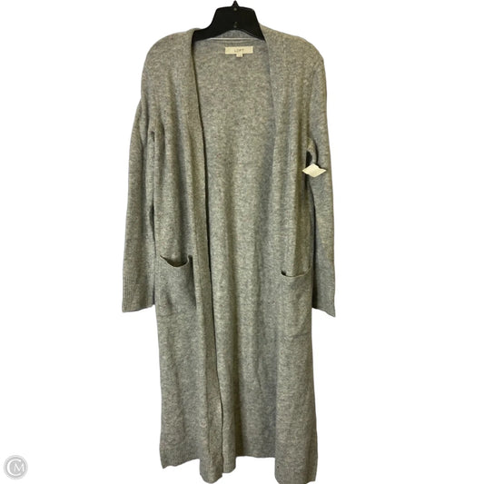 Sweater Cardigan By Loft In Grey, Size: S