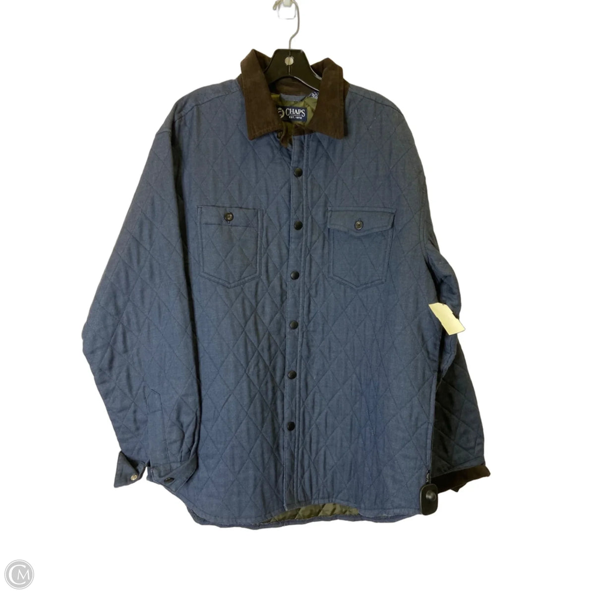 Jacket Puffer & Quilted By Chaps In Navy, Size: L