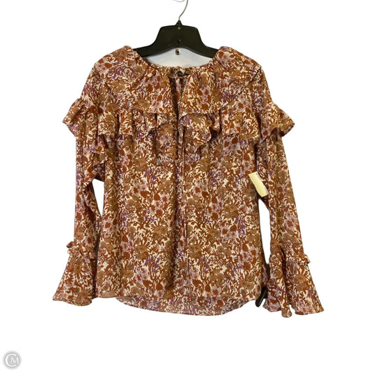 Blouse Long Sleeve By J. Crew In Purple & Red, Size: Xs