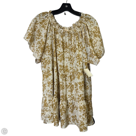 Top Short Sleeve By Hailey & Co In Beige, Size: 1x