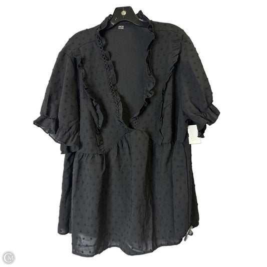 Top Short Sleeve By Shein In Black, Size: 5