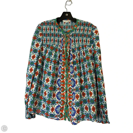 Blouse Long Sleeve By Boden In Blue, Size: 16