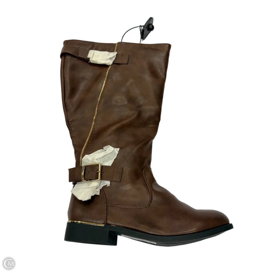 Boots Mid-calf Flats By Avenue In Brown, Size: 10