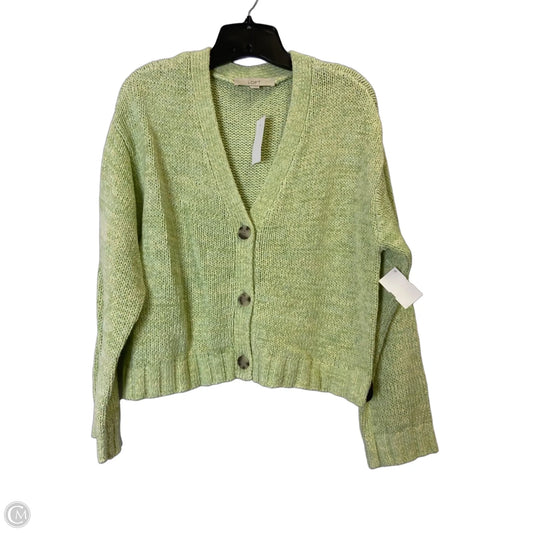 Sweater Cardigan By Loft In Green, Size: M