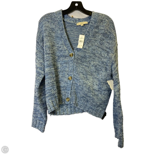 Sweater Cardigan By Loft In Blue, Size: M