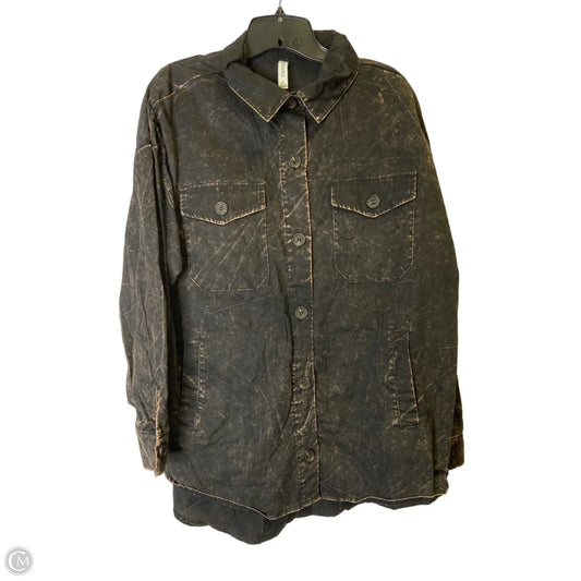 Top Long Sleeve By Zenana In Black, Size: L