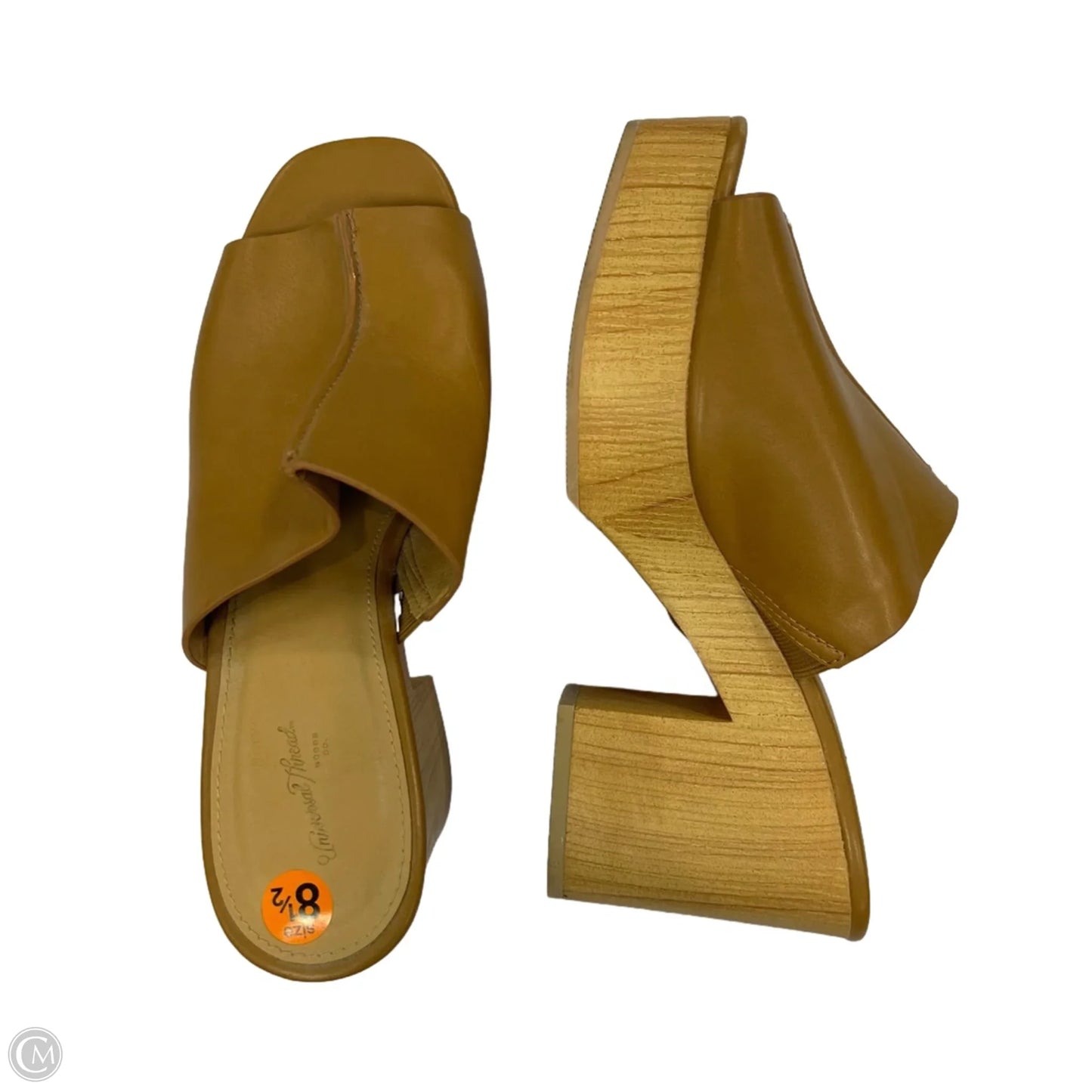 Sandals Heels Block By Universal Thread In Tan, Size: 8.5