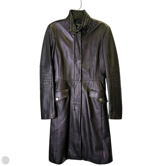 Coat Leather By Adrienne Vittadini In Black, Size: 2