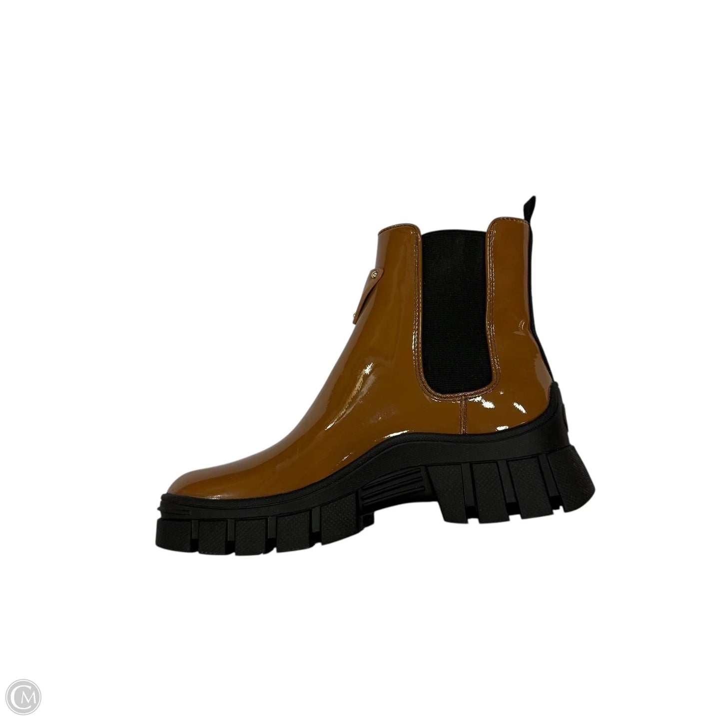 Boots Ankle Heels By Guess In Brown, Size: 7