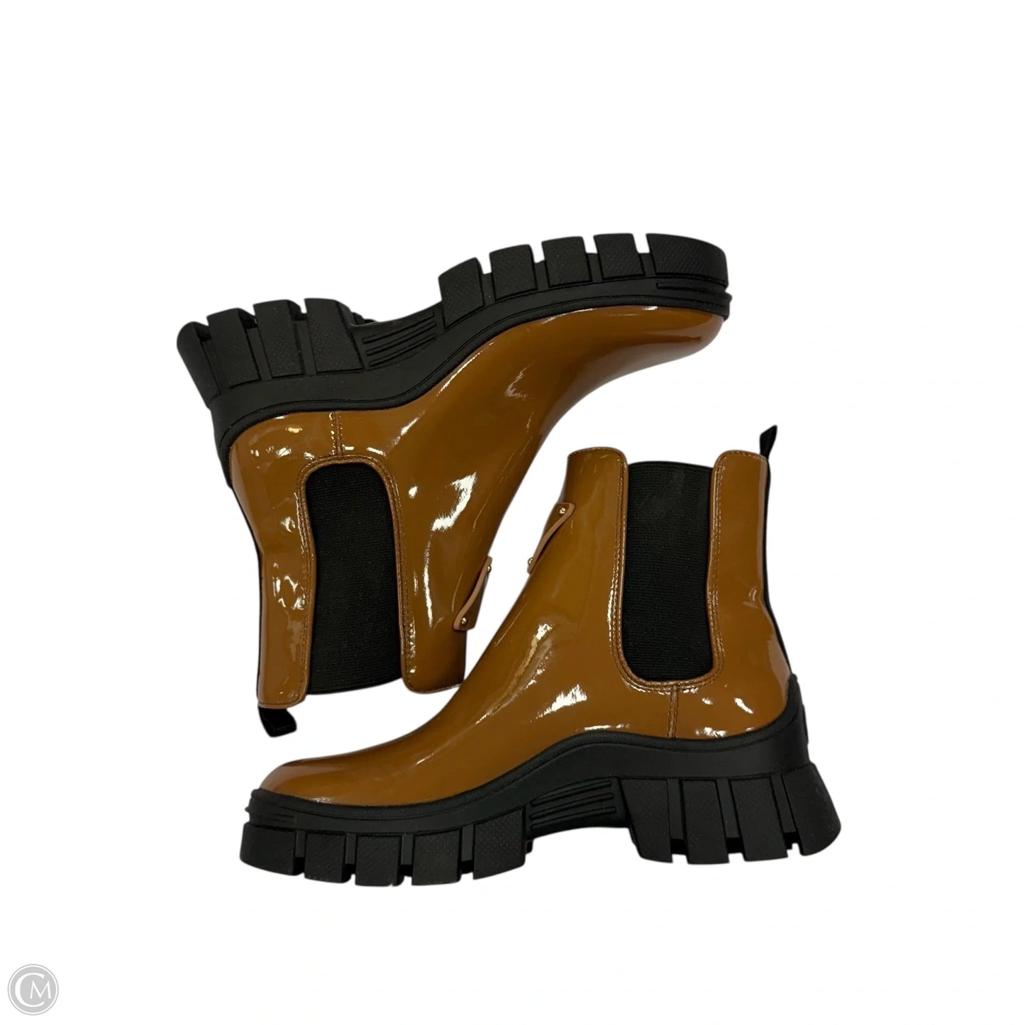 Boots Ankle Heels By Guess In Brown, Size: 7