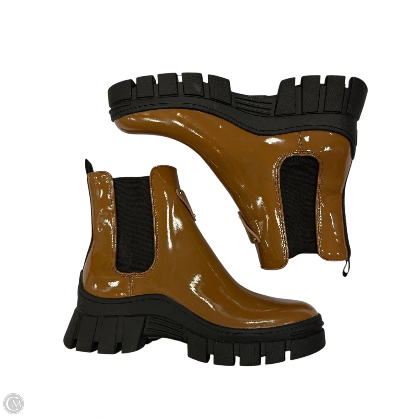 Boots Ankle Heels By Guess In Brown, Size: 7