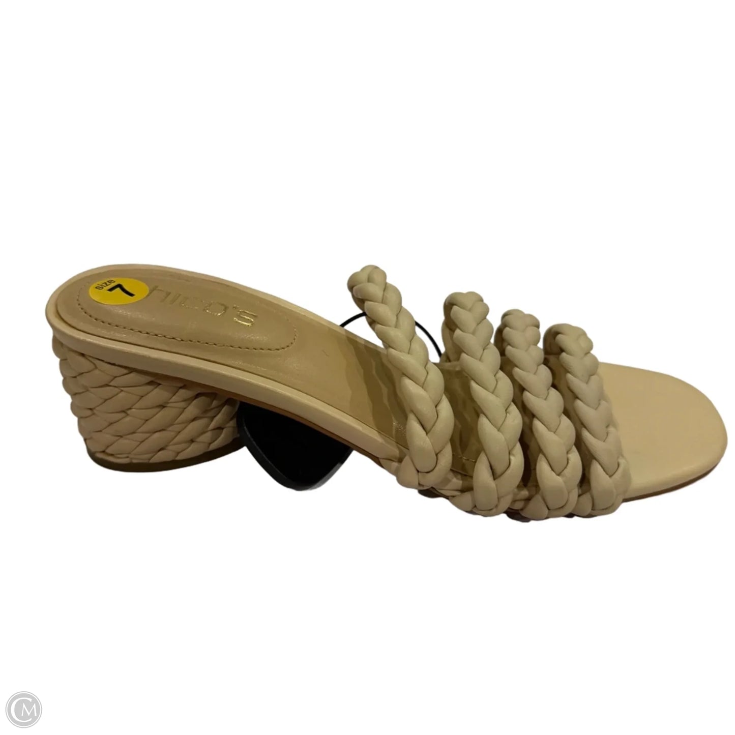 Sandals Heels Block By Chicos In Cream, Size: 7