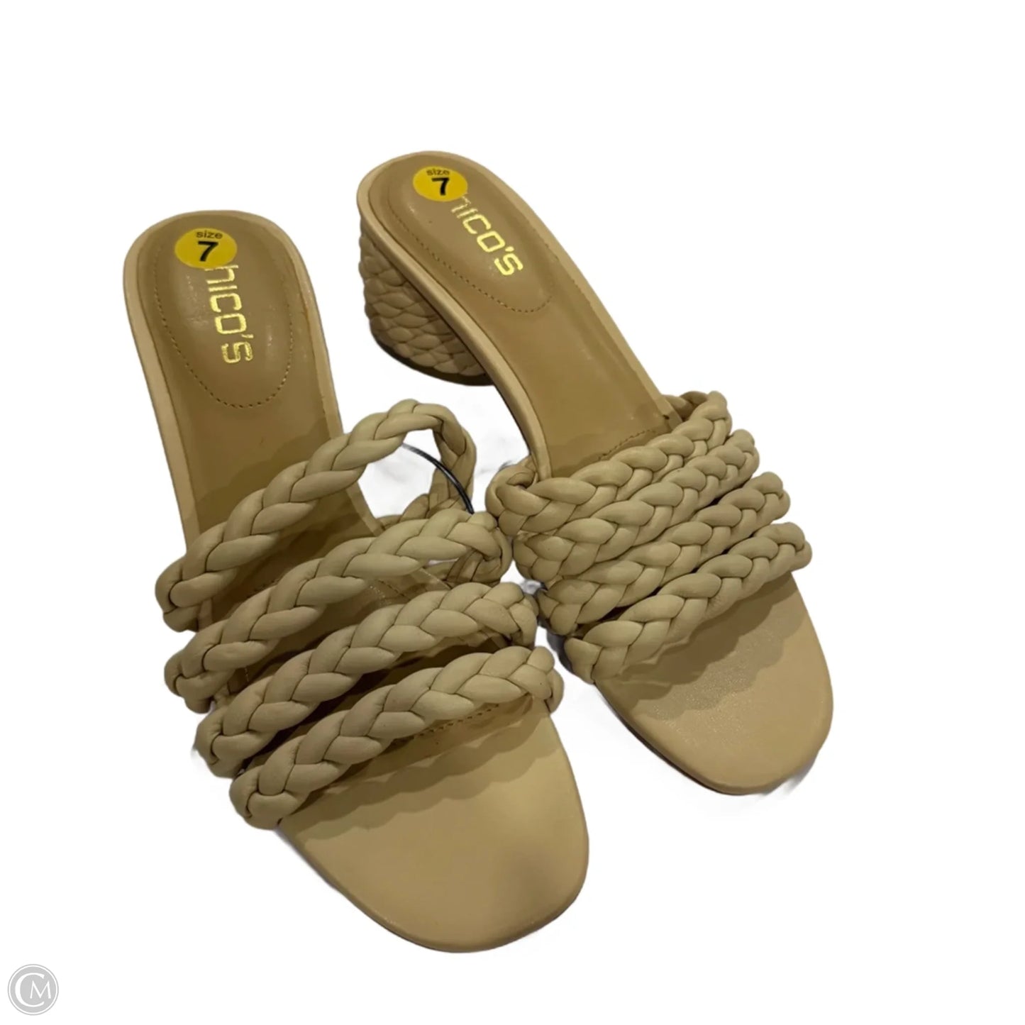 Sandals Heels Block By Chicos In Cream, Size: 7