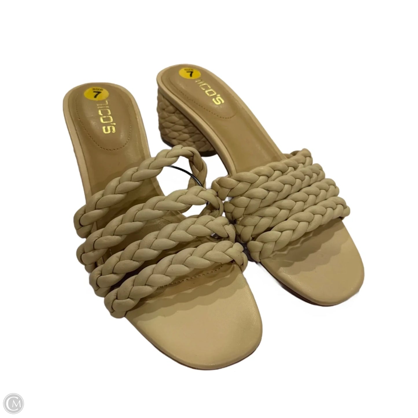 Sandals Heels Block By Chicos In Cream, Size: 7