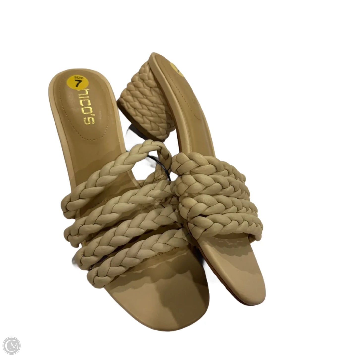 Sandals Heels Block By Chicos In Cream, Size: 7