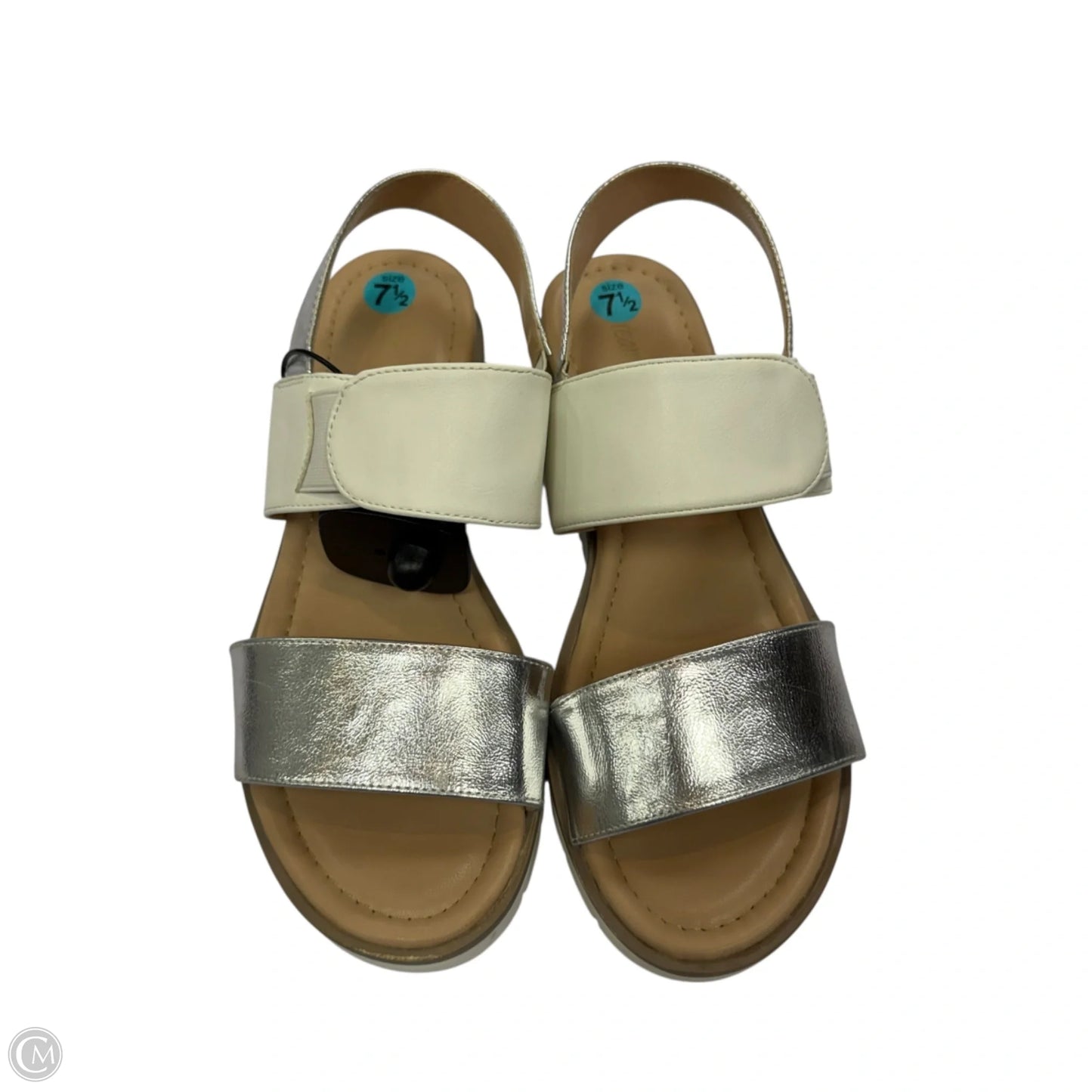 Sandals Heels Wedge By Dream Pairs In Silver, Size: 7.5