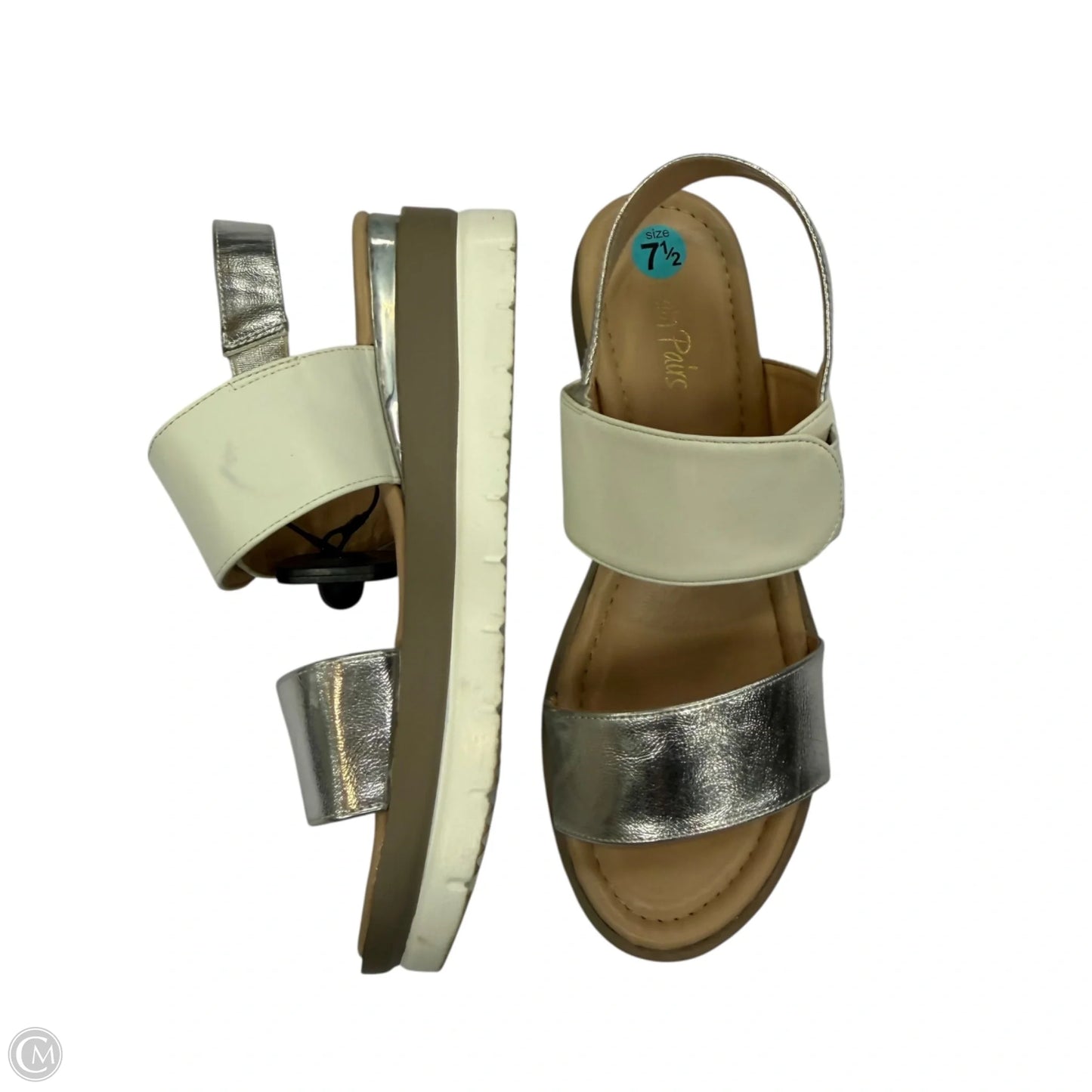 Sandals Heels Wedge By Dream Pairs In Silver, Size: 7.5