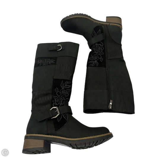 Boots Knee Flats By Spring Step In Black, Size: 8