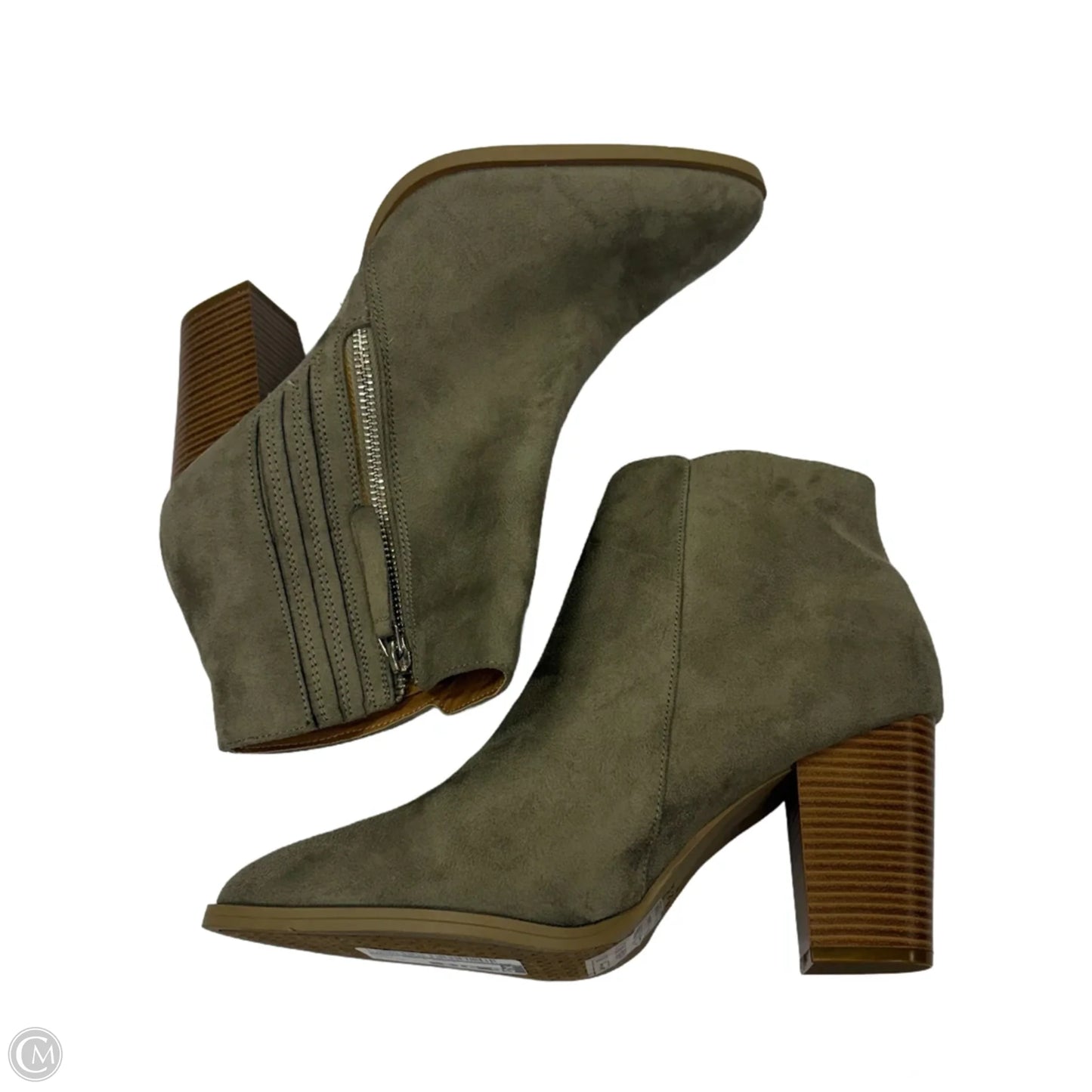 Boots Ankle Heels By Qupid In Grey, Size: 10