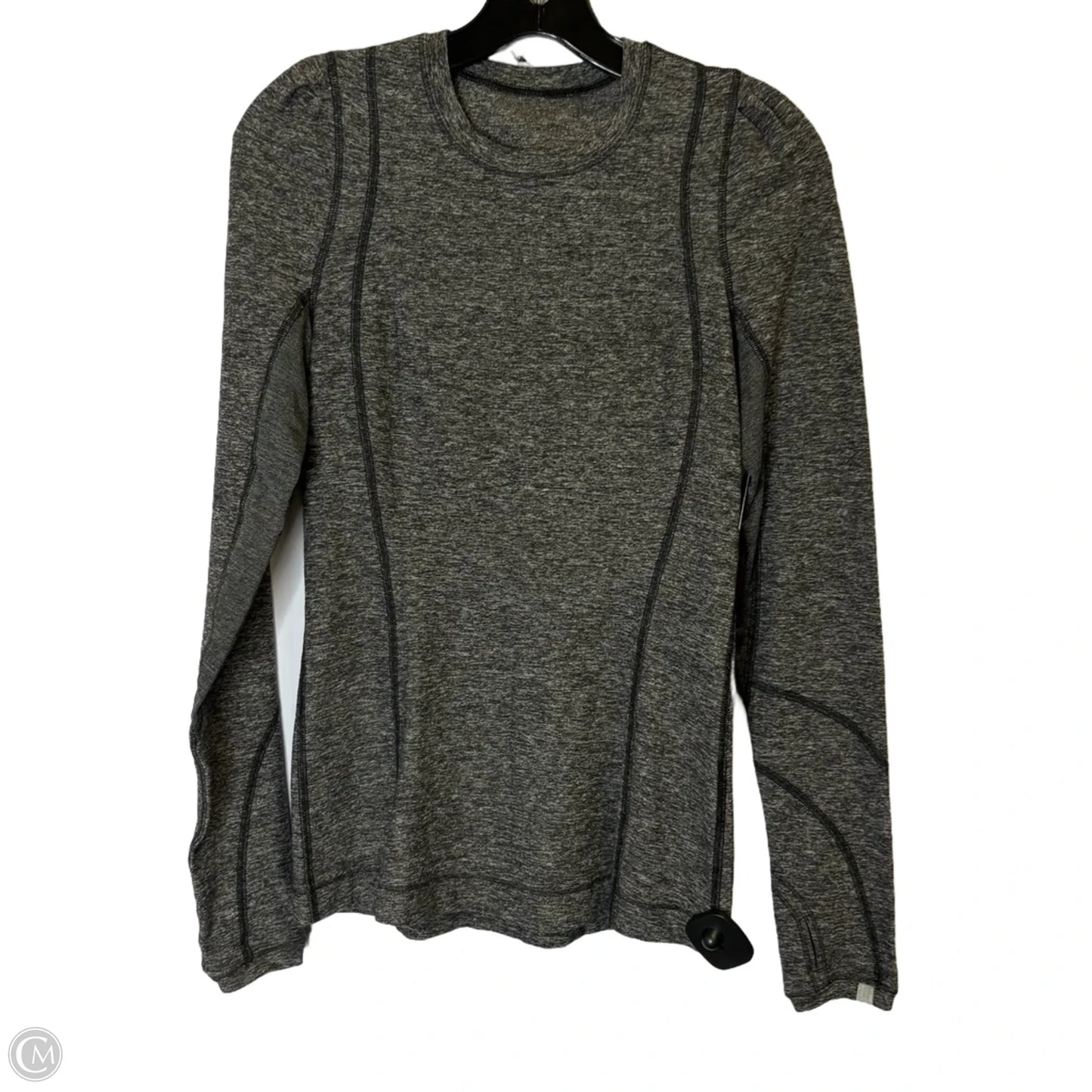 Athletic Top Long Sleeve Collar By Lululemon In Grey, Size: 4