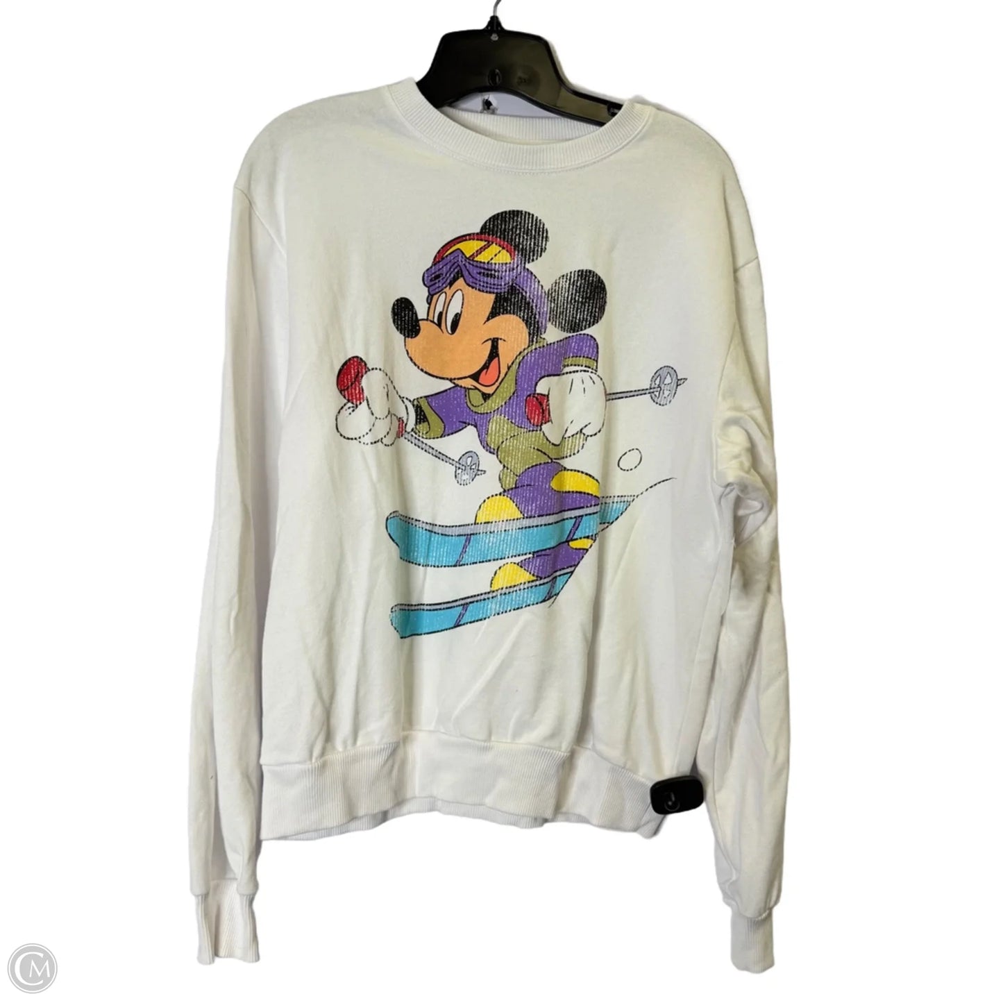 Top Long Sleeve By Disney In White, Size: S