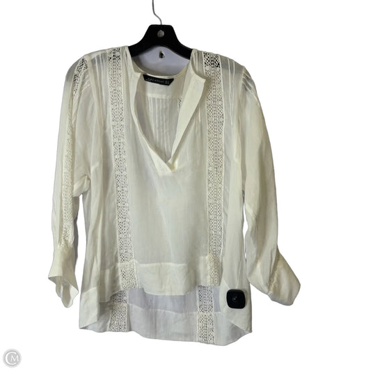 Top Long Sleeve By Zara In White, Size: M