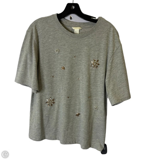 Top Short Sleeve By H&m In Grey, Size: S
