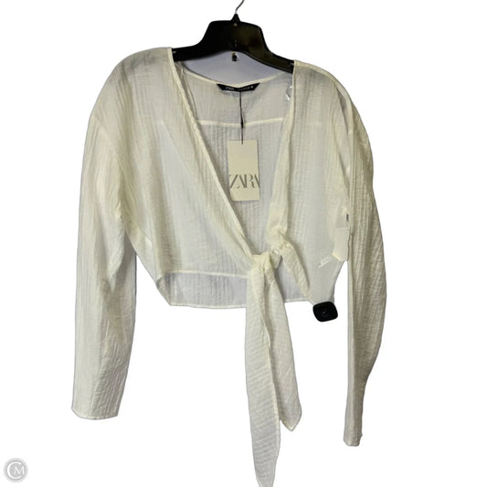 Top Long Sleeve By Zara In White, Size: S