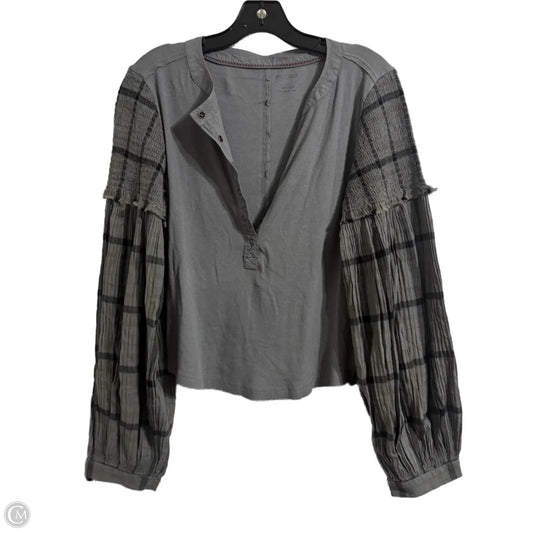 Top Long Sleeve By Pilcro In Blue, Size: L