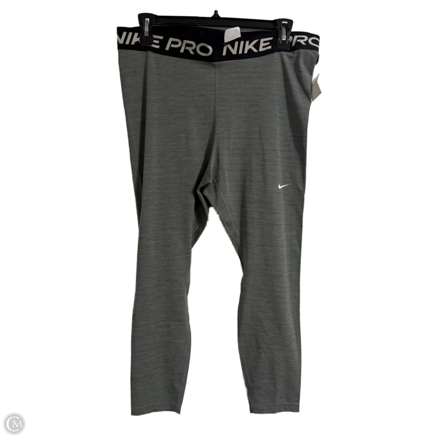 Athletic Leggings By Nike Apparel In Grey, Size: 2x