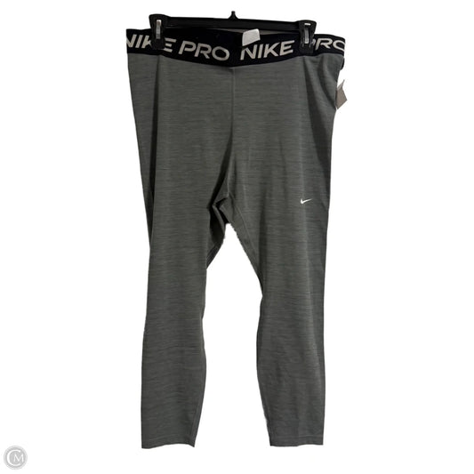 Athletic Leggings By Nike Apparel In Grey, Size: 2x