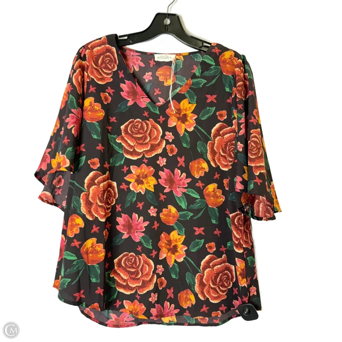 Top Short Sleeve By Clothes Mentor In Black, Size: S