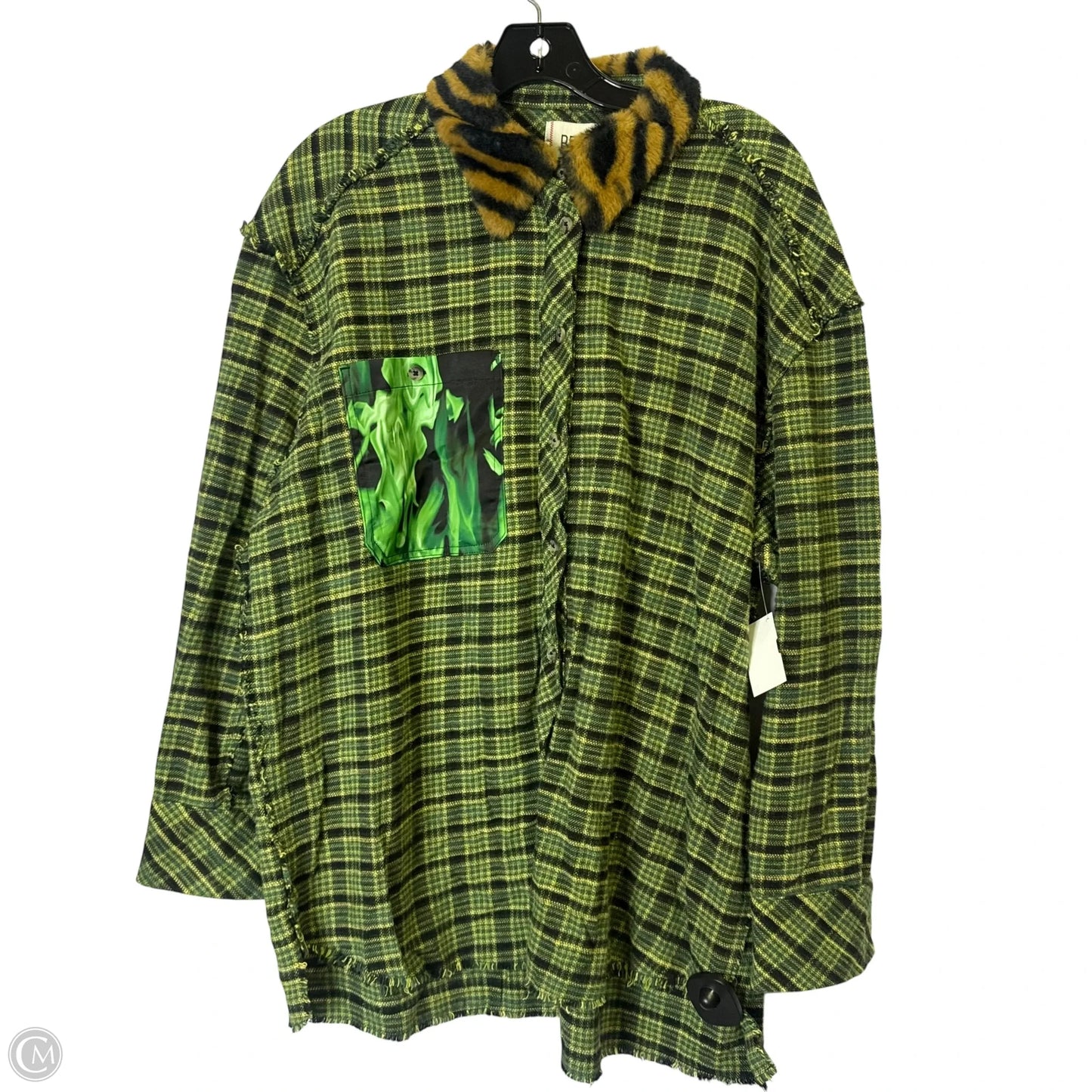 Jacket Shirt By Bdg In Green, Size: S