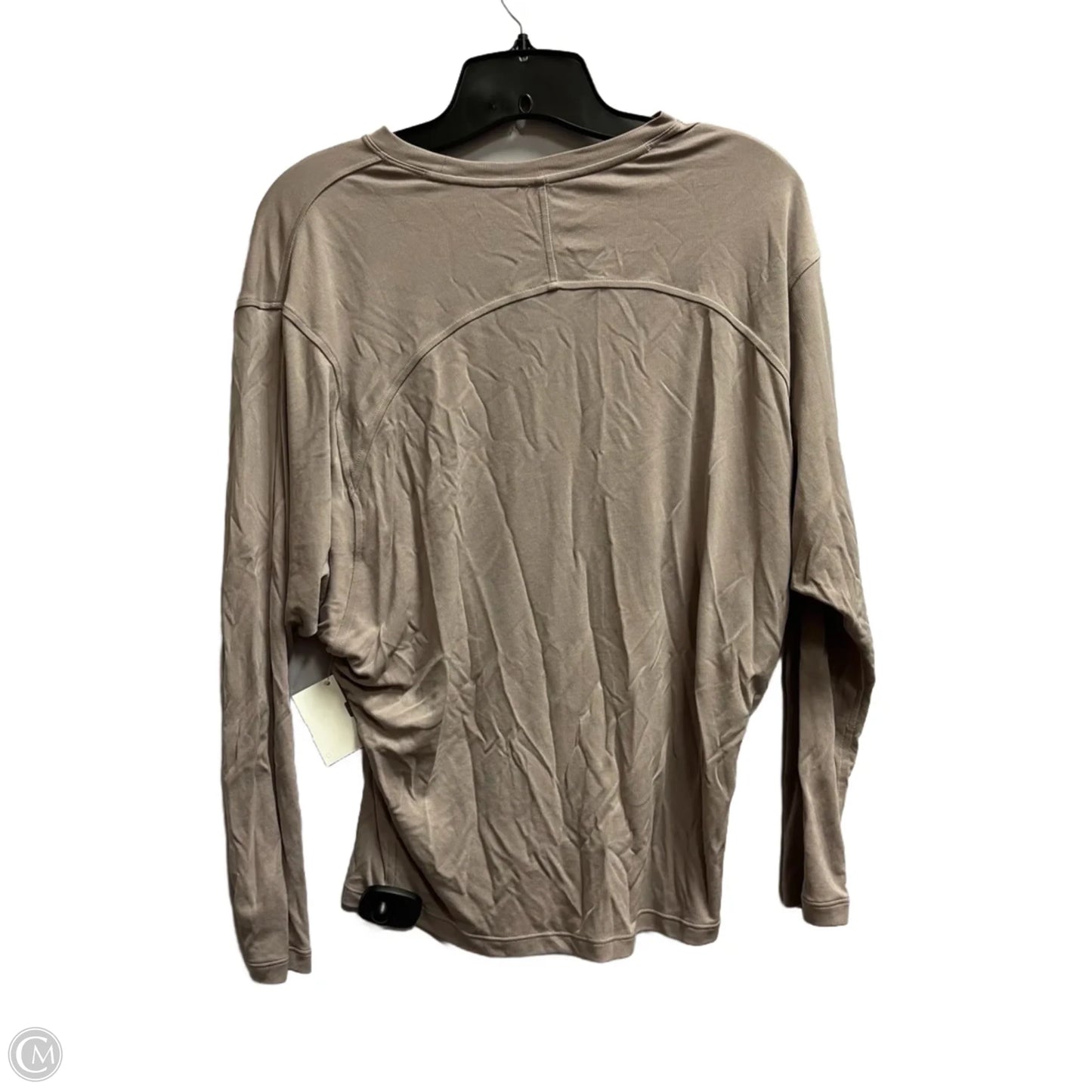 Athletic Top Long Sleeve Collar By Lululemon In Taupe, Size: S