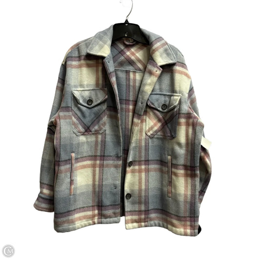 Jacket Shirt By Workshop In Blue, Size: S