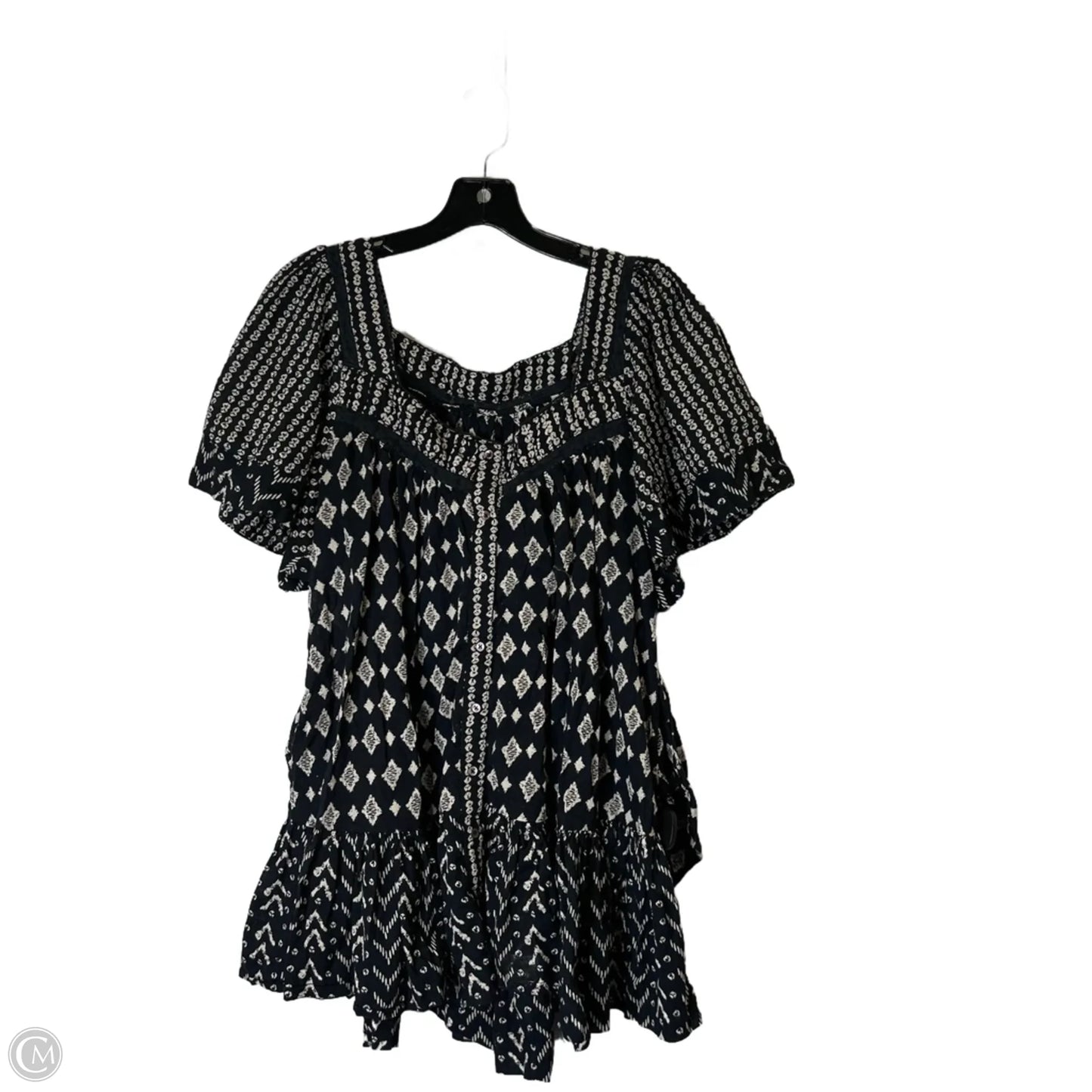 Top Short Sleeve By Free People In Black, Size: Xl