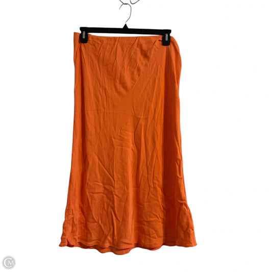 Skirt Midi By Anthropologie In Orange, Size: Xl