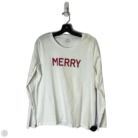 Top Long Sleeve Basic By J. Crew In White, Size: L