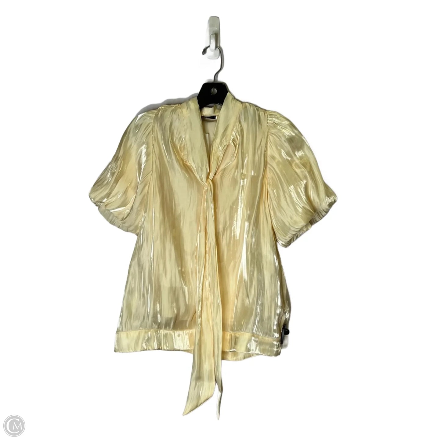 Blouse Short Sleeve By Fabrik In Cream, Size: S