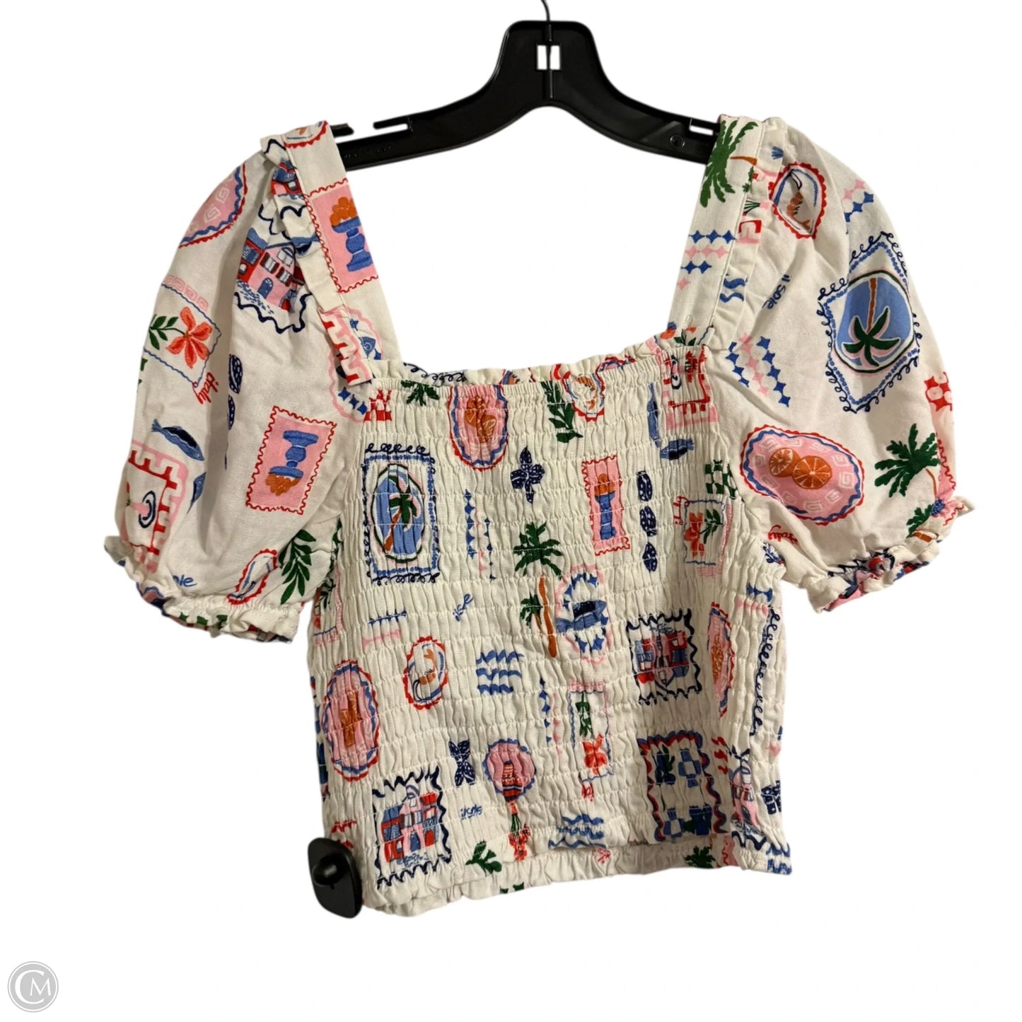 Top Short Sleeve By Monteau In Cream, Size: Xl