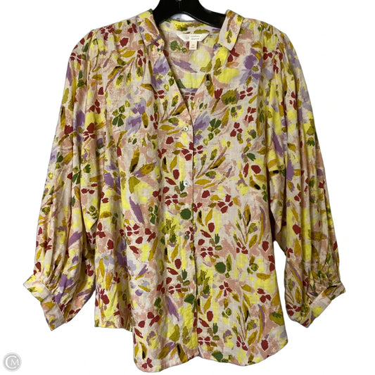 Top Long Sleeve By Lc Lauren Conrad In Floral Print, Size: M