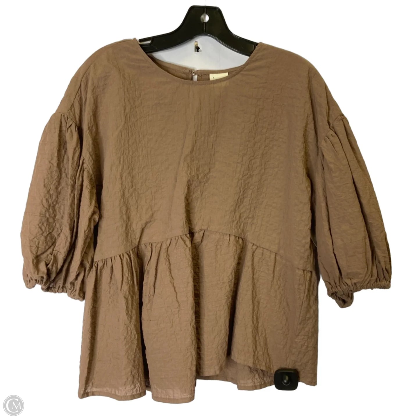 Top Short Sleeve By A New Day In Brown, Size: M